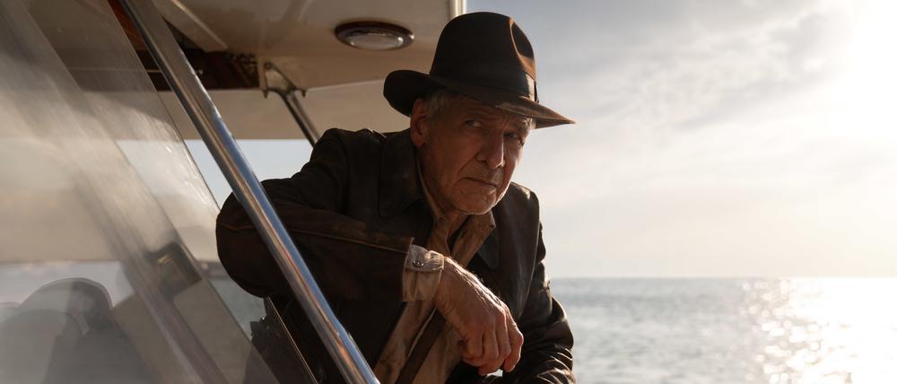 Harrison Ford als Indiana Jones in einer Szene des Films „Indiana Jones und das Rad des Schicksals“.