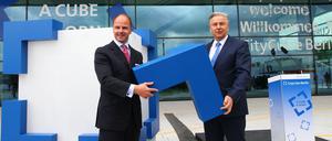 Schön war die Zeit. Messechef Christian Göke eröffnete mit dem Regierenden Bürgermeister Klaus Wowereit 2014 die Kongresshalle City Cube. 
