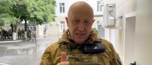 Jewgeni Prigoschin, Chef der Söldnertruppe Wagner, bei einer Videoansprache.