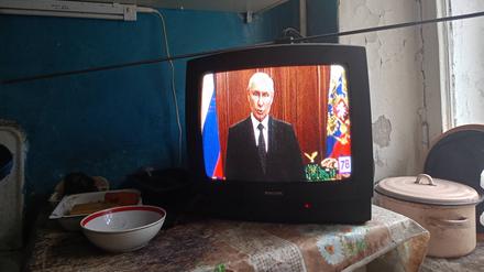 Propaganda im russischen Staatsfernsehen. (Symbolbild)