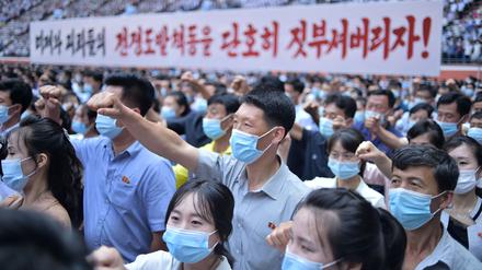 Massenkundgebung in Nordkorea zum Jahrestag des Koreakriegs.