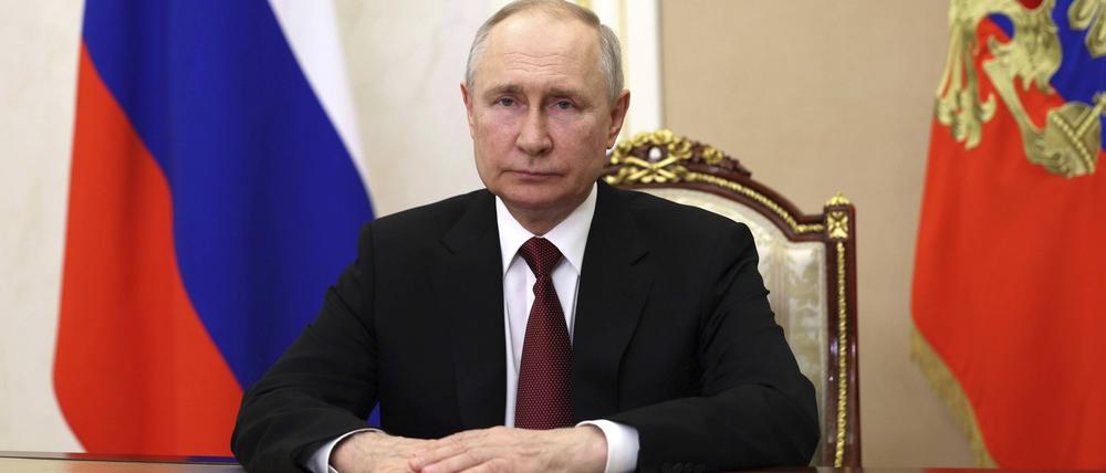 Wladimir Putin in einer Videoansprache anlässlich eines Jugendforums mit dem Titel „Ingenieure der Zukunft“.