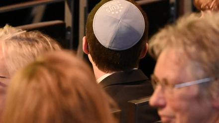 Jüdisches Leben in Deutschland: Ein Mann mit Kippa bei der Eröffnung des Jüdischen Filmfestivals Berlin Brandenburg.