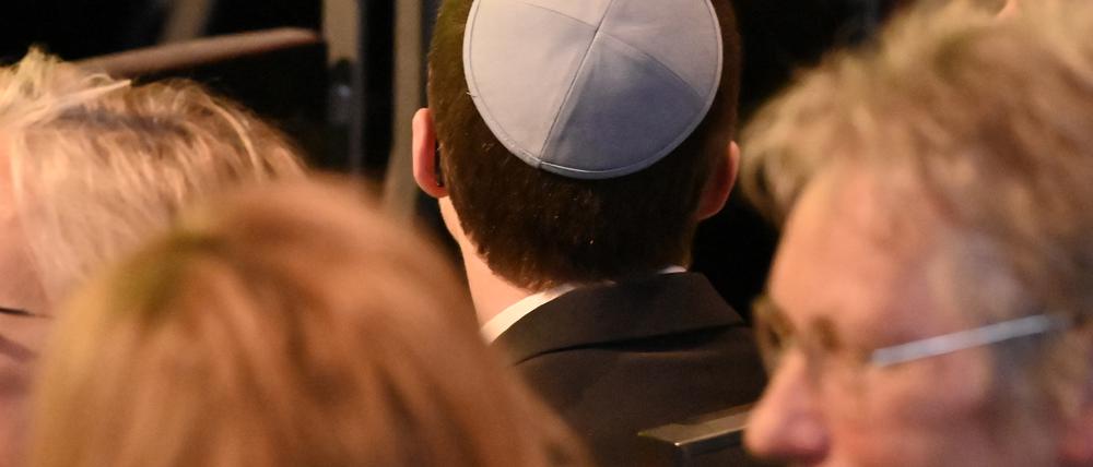 Jüdisches Leben in Deutschland: Ein Mann mit Kippa bei der Eröffnung des Jüdischen Filmfestivals Berlin Brandenburg.