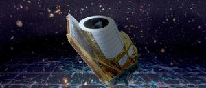 Visualisierung der Esa-Sonde „Euclid“. Am 1. Juli soll das Teleskop von Cape Canaveral in den USA ins All starten. 