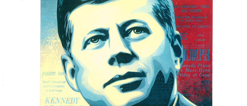 Inspiriert als Porträt. So sieht der US-Künstler Shepard Fairey den legendären US-Präsidenten John F. Kennedy.