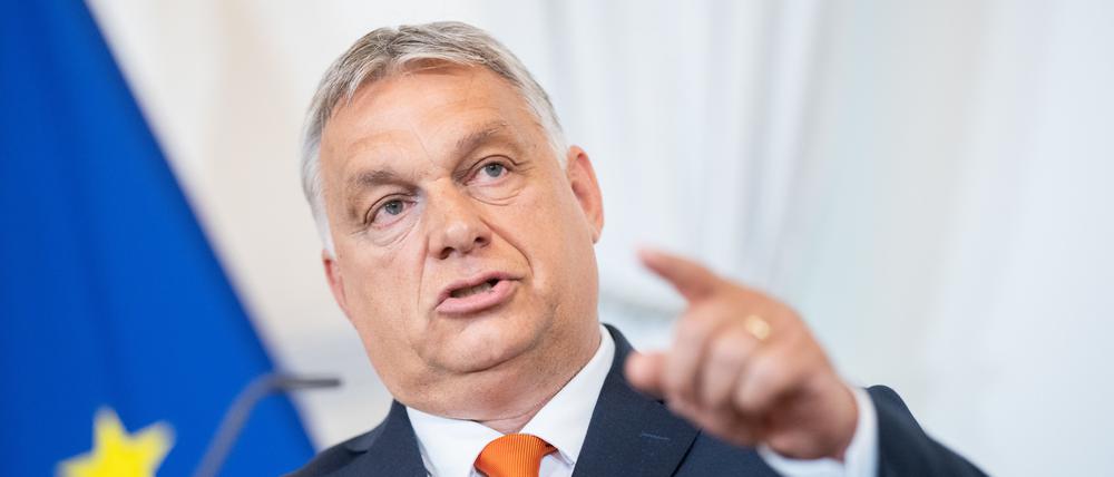 Viktor Orban, Ministerpräsident von Ungarn, spricht in Wien.