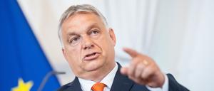 Viktor Orban, Ministerpräsident von Ungarn, spricht in Wien. 