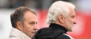 Der Misserfolg ist ihnen treu. Bundestrainer Hansi Flick (l.) und DFB-Sportdirektor Rudi Völler.