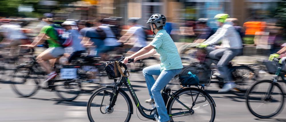 Fahrradfahrer in Berlin-Pankow