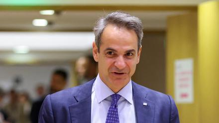 Der griechische Ministerpräsident Kyriakos Mitsotakis nimmt am Gipfel der Staats- und Regierungschefs der Europäischen Union in Brüssel teil.