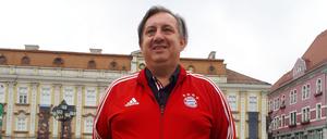 Immer noch in Bayern-Jacke. Hansi Müller war vier Jahre lang im Bayern-Maskottchen-Kostüm.