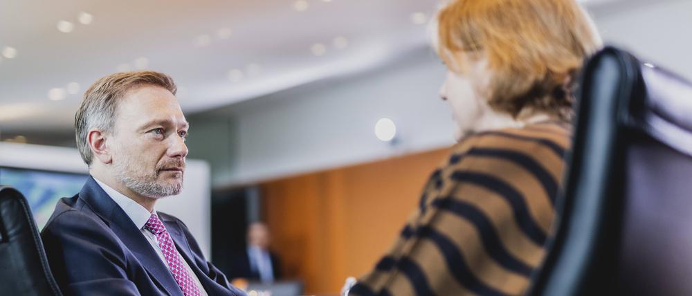 Christian Lindner (FDP), Bundesminister der Finanzen, und Lisa Paus (Grüne) Bundesministerin für Familie, Senioren, Frauen und Jugend.