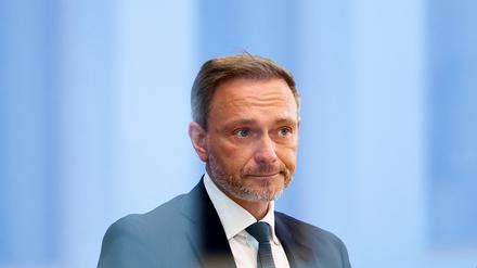 Bundesfinanzminister Christian Lindner (FDP) am Mittwoch in der Bundespressekonferenz.