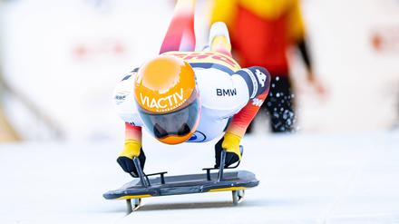 „Man sollte da nicht so viel denken.“ Tina Hermann wirft sich kopfüber in den Eiskanal. Bei der WM hofft sie auf eine Medaille.