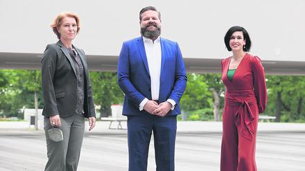 Am Anfang einer kurzen gemeinsamen Zeit: Annegret Lauffer, Robert Pfeiffer und Noosha Aubel bei der Vorstellung der beiden neuen Führungskräfte 2021. 