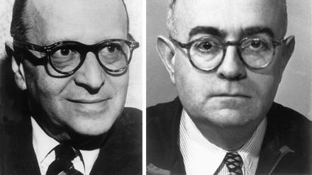 Die deutschen Philosophen und Soziologen Max Horkheimer (l., undatierte Aufnahme) und Theodor W. Adorno (r., undatierte Aufnahme). Beide sind Begründer der „Frankfurter Schule“.