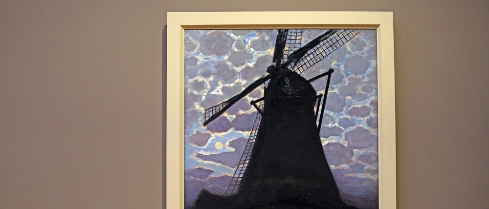 Piet Mondrians „Windmühle am Abend“ (1917) im Museum Barberini Potsdam.