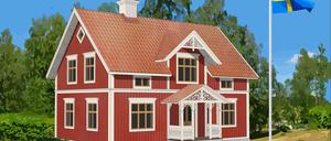 Rot und weiß: Im sogenannten Schwedenhaus, wie es sich auf der Webseite der Schwedendemokraten findet, ist in den Augen vieler das Glück beheimatet.  