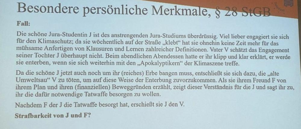 Das fragliche Fallbeispiel.