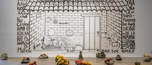 Blick auf die Installation von Edgar Calel.