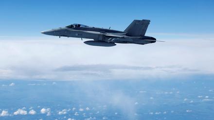 F-16-Jet aus Finnland bei einer Nato-Übung.