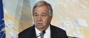 Antonio Guterres, Generalsekretär der Vereinten Nationen, bei einer Ansprache.