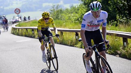 Ich fahr’ dann schon mal vor. Tadej Pogacar (vorn) und Jonas Vingegaard.