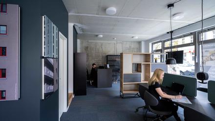 Der neue Coworking-Bereich der Gesobau in der Langhansstraße in Pankow.