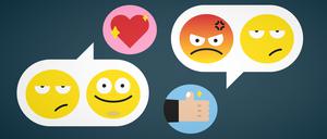 Alle Seelenzustände passen in einen bunten Kreis. Aber Emojis können schriftliche Kommunikation trotzdem nicht ersetzen, sagt Christa Dürscheid.