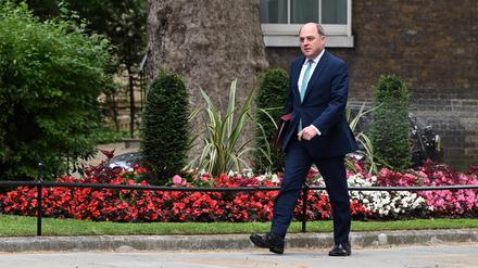 Der britische Verteidigungsminister Ben Wallace trifft am 4. Juli 2023 zu einer Kabinettssitzung in der Downing Street 10 im Zentrum Londons ein.