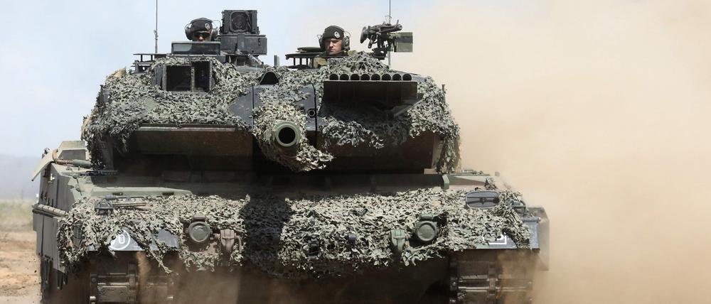 Ein Leopard-2-Panzer der Bundeswehr in Litauen.
