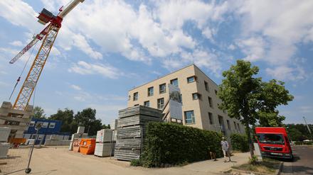Im Sommer wurde noch fleißig an der neuen Kita gebaut: Es ist eine der letzten Baustellen der Pro Potsdam im Entwicklungsgebiet Bornstedter Feld.