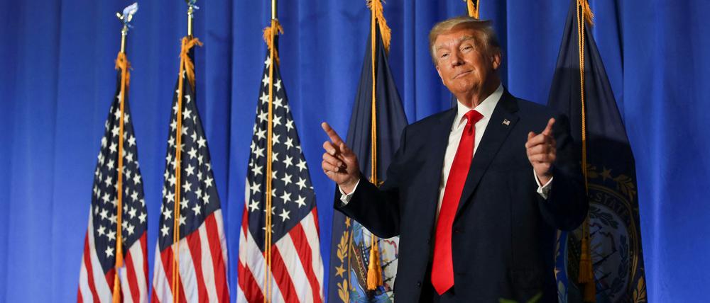 Donald Trump bei einer Veranstaltung in New Hampshire am 27. Juni 2023.