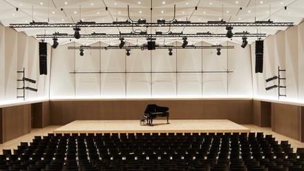 Blick in den neuen Konzertsaal der Kulturweberei Finsterwalde, geschaffen von Habermann Architekten.