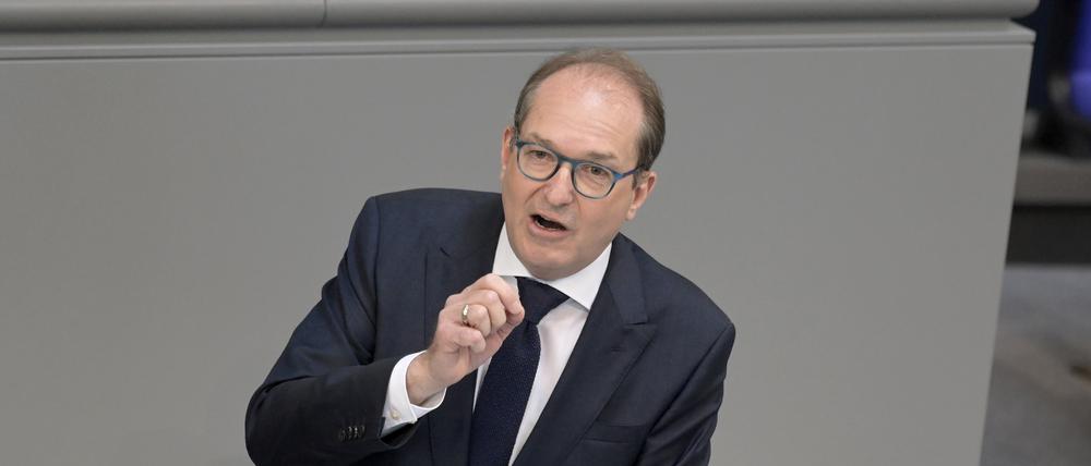 Alexander Dobrindt in der 116. Sitzung des Deutschen Bundestages im Reichstagsgebäude.