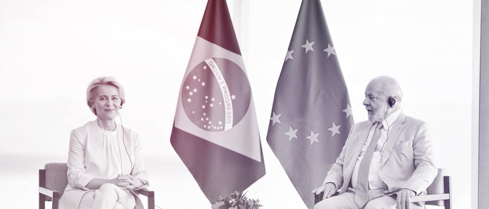 EU-Kommissionspräsidentin Ursula von der Leyen und Brasiliens Präsident Lula da Silva.