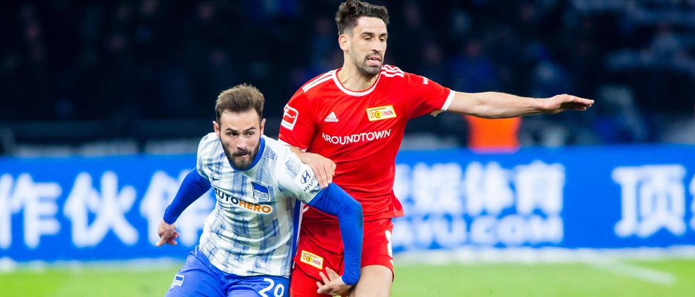 Lucas Tousart (l.) könnte bald mit Rani Khedira zusammen bei Union spielen.