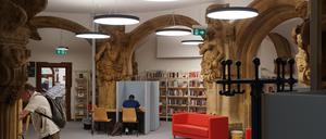Übergangsbibliothek im Ratskeller im Rathaus Charlottenburg.