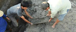 An der Fundstätte des ehemaligen Handelshafens wurden bereits weitere Reibesteine für die Gewürzzubereitung ausgegraben.