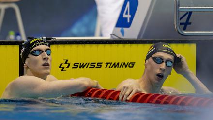 Lukas Märtens (l.) und Florian Wellbrock sehen sich nicht nur im Wasser ähnlich.