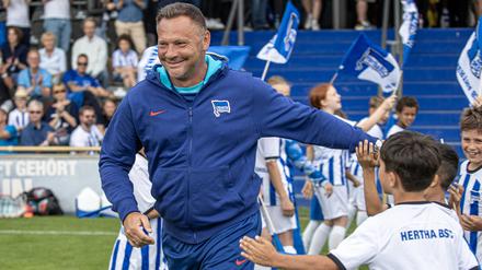 Hertha-Trainer Pal Dardai war am Sonnabend bester Laune.