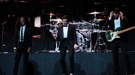 FILE PHOTO: The 1975 perform at the Brit Awards at the O2 Arena in London, Britain, February 20, 2019. REUTERS/Hannah McKay/File Photo