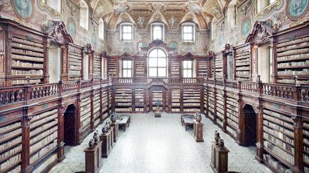 Candida Höfer hat sich in ihrer Arbeit „Bibliotheca die Girolamini Napoli“ schon 2009 mit den Komplex von Büchern und Bildender Kunst beschäftigt. 