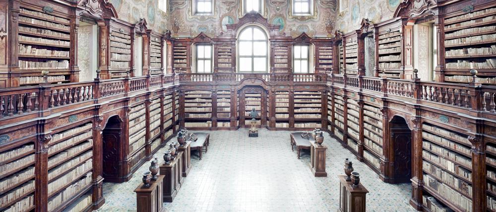 Candida Höfer hat sich in ihrer Arbeit „Bibliotheca die Girolamini Napoli“ schon 2009 mit den Komplex von Büchern und Bildender Kunst beschäftigt.