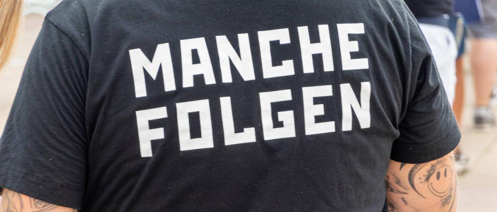 T-Shirt eines Rammstein-Fans im Berliner Olympiastadion am 15. Juli.