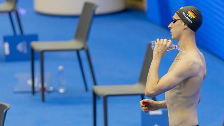 Selters statt Sekt. Florian Wellbrock verpasste über 800 Meter Freistil das Finale.