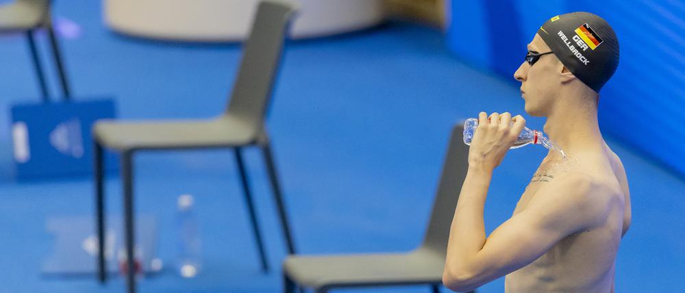 Selters statt Sekt. Florian Wellbrock verpasste über 800 Meter Freistil das Finale.