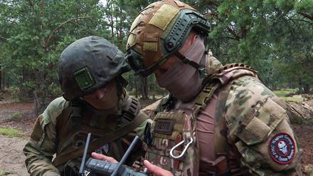 Gemeinsame Kampfübungen von Soldaten der Streitkräfte von Belarus und Kämpfern der PMC Wagner auf dem Übungsplatz Brestsky (Symbolbild).