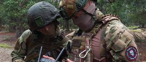 Gemeinsame Kampfübungen von Soldaten der Streitkräfte von Belarus und Kämpfern der PMC Wagner auf dem Übungsplatz Brestsky (Symbolbild).